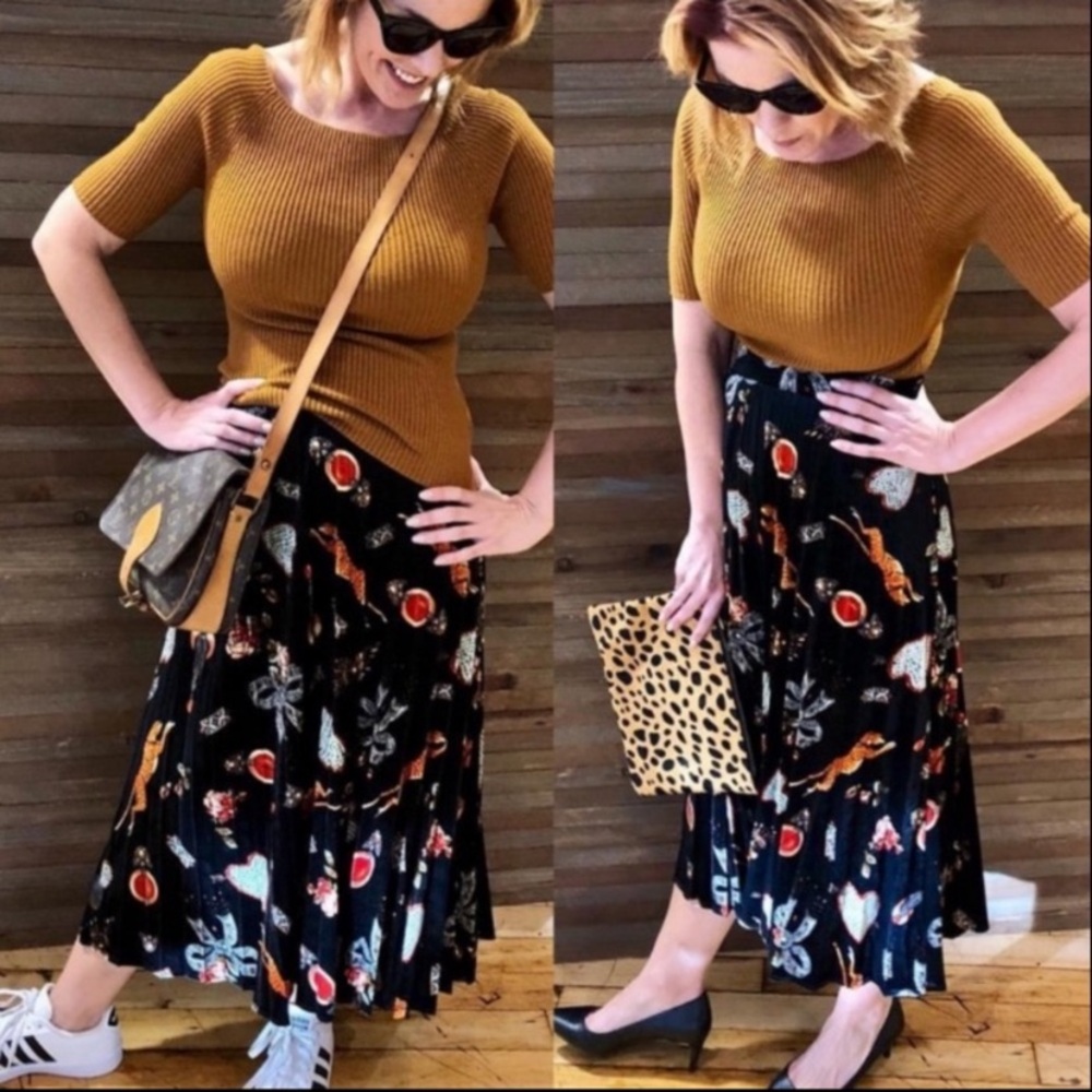 🦄RARE NWT Anthropologie Montparnasse Skirt XSP - Picture 5 of 7